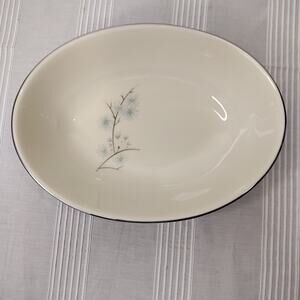 Edgerton Eternal Spring Pattern 9 1/8" Oval Vegetable / Serving Bowl Blue Flower